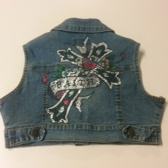 Girls Denim Vest - Picture 3 of 5